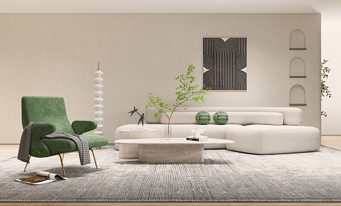 Quiet living room home living room 3d model