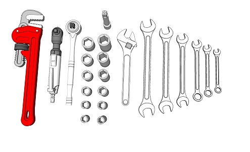 Industrial wind screw wrench 3d model