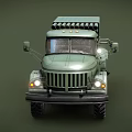 Green Military Truck With Multiple Rocket Launchers And Off Road Wheels