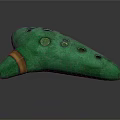 Elegant Green Ceramic Ocarina With Golden Ring Musical Instrument For Daily Use