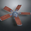 Modern Home Ceiling Fan With Wooden Blades And Metal Frame Design