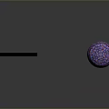 Purple And Blue Cube With Brick Like Texture Alongside Sphere On Black Smooth Surface With Reflections