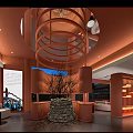 Mongolian Elements Cafe Modern Cafe 3d model