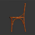 Orange Modern Leisure Chair Featuring Cross Back Design and Wooden Texture