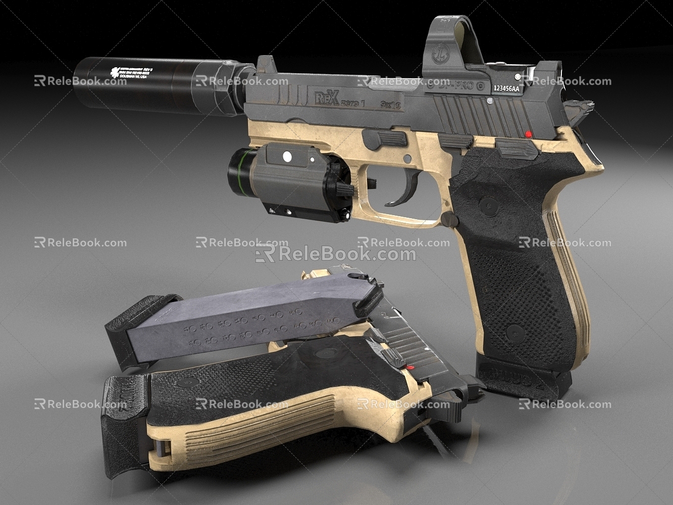 REX pistol weapon model