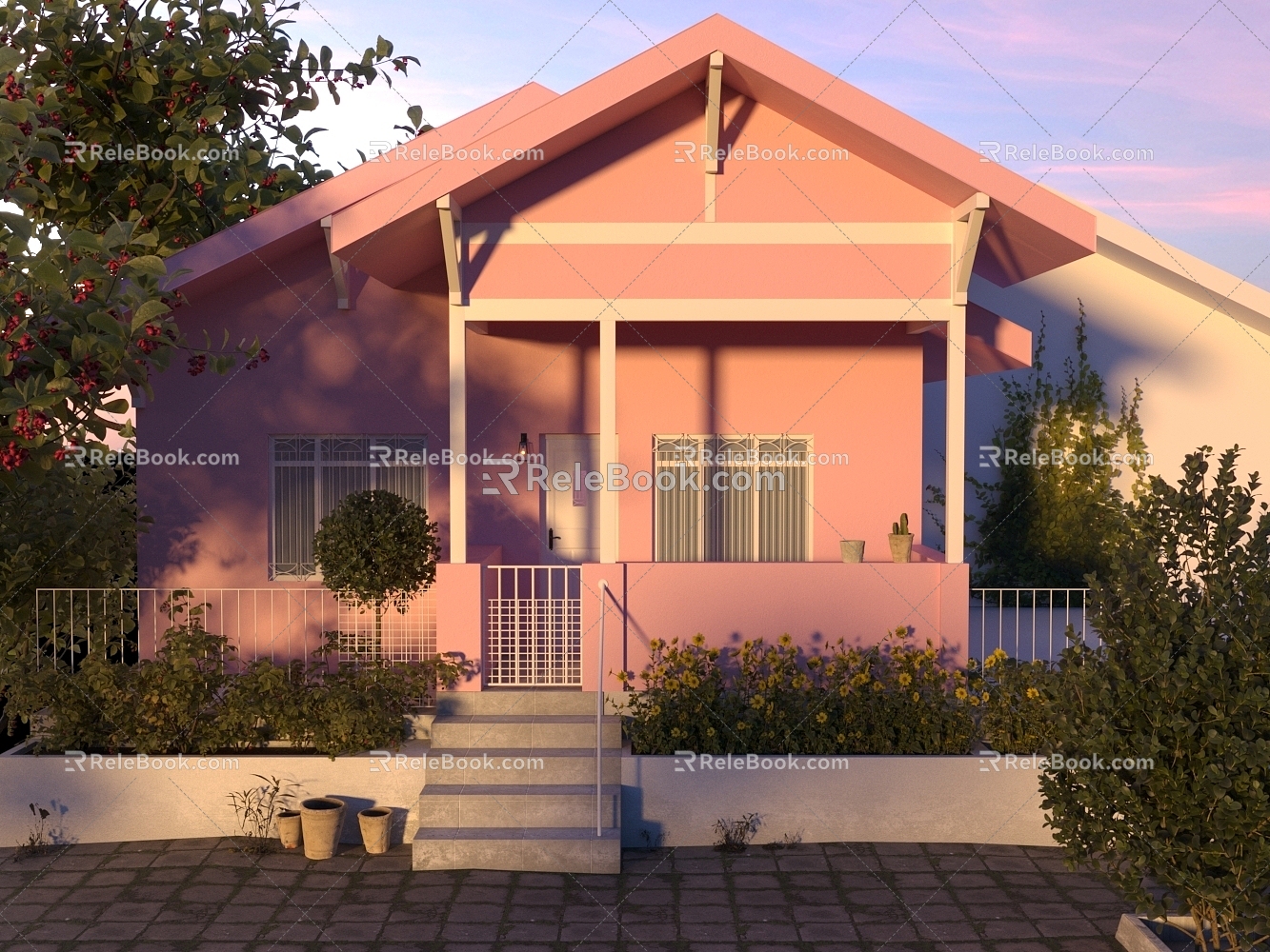 villa house single building rural villa outdoor building pastoral building 3d model