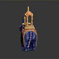 Colorful Decorative Elephant Sculpture With Intricate Howdah And Painted Patterns