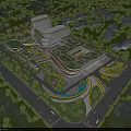 Modern Aerial View City Planning Design With Green Spaces Building Layouts And Roads