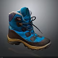 Blue And Brown Winter Boots With Fleece Lining Non Slip Sole And Laces
