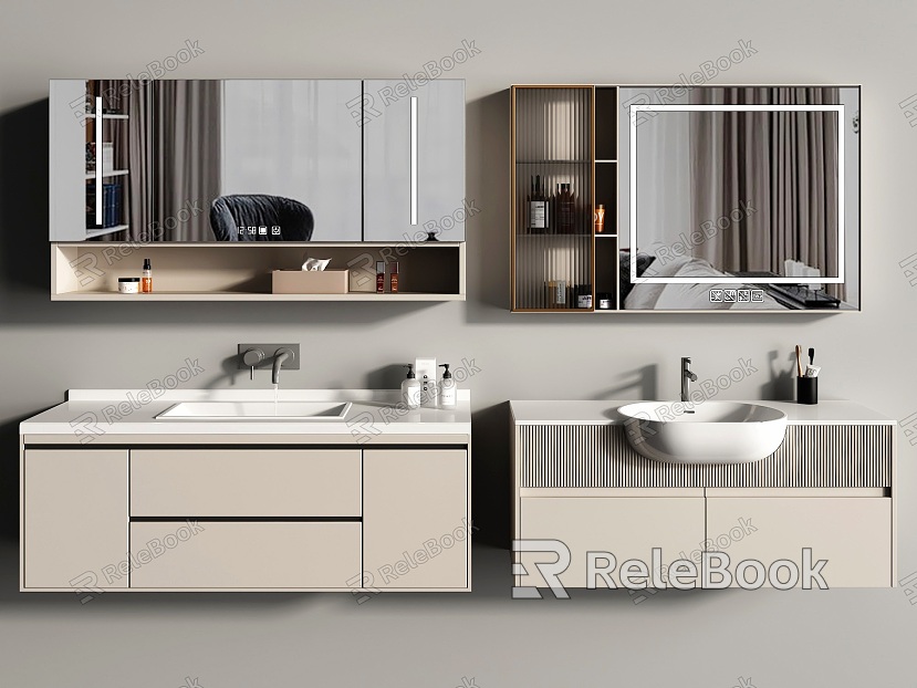 Modern Bathroom Cabinet Bathroom Cabinet Washstand Bathroom Mirror Bathroom Mirror Washbasin model