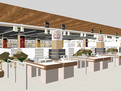 Modern Supermarket Fresh Supermarket 3d model