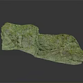 Natural Rock Scenery Component With Green Moss Covered Textured Surface And Landscape Element