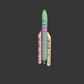 Detailed White Rocket Model For Space Exploration With Logos And Markings