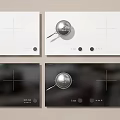 Modern Kitchen Appliances White and Black Induction Cooktop with Heating Zones and Control Panel