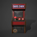 Retro Arcade Machine In Console Game Store With Red Brown Design And Joystick Buttons