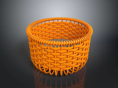 Practical Orange Woven Basket For Home Storage And Organizing Essentials 3d model