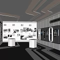 Innovative Showroom Interior Design With Modern Lighting White Black Elements And Exhibits