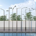 Street lamp landscape lamp high pole lamp head lighting lamp 3d model