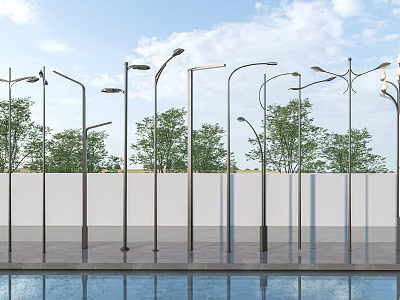 Modern Outdoor Street Lights With Sleek Design For Garden And Street Illumination 3d model