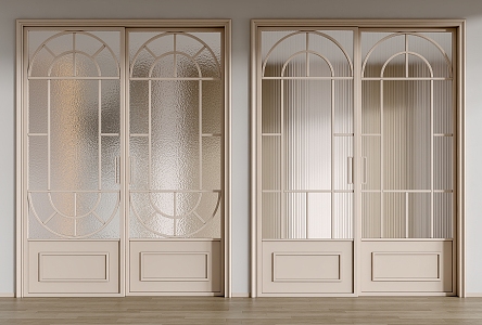 French sliding door glass sliding door 3d model