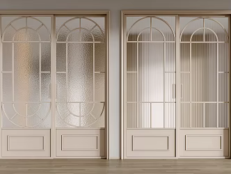 French sliding door glass sliding door 3d model