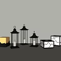 Decorative Outdoor Lanterns With Traditional Design And Mountain Pattern For Garden Lighting