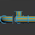 Blue And Orange Striped Construction Pipe Fittings With Various Shapes Curved Straight Square Jointed