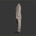 Light Brown Double Breasted Suit Set Includes Jacket And Pants Formal Wear 3d model