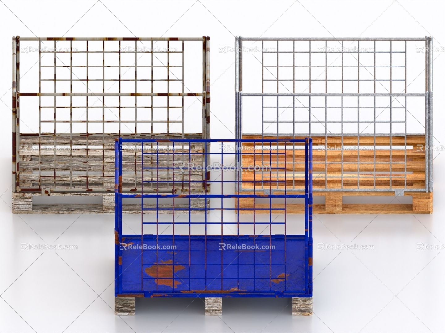 Iron cage iron box truck freight cart 3d model