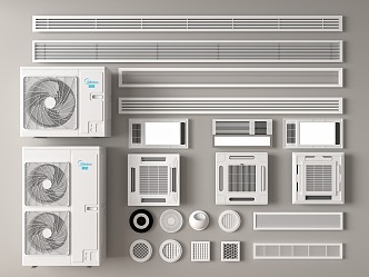 Modern air outlet air conditioner outlet central air conditioner extremely narrow outlet exhaust fan 3d model