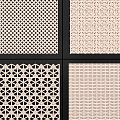 Stylish Room Divider Screens With Woven Patterns And Decorative Top Designs 3d model