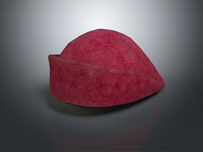 Stylish Red Felt Beret Hat With Soft Texture For Casual Fashion Style 3d model