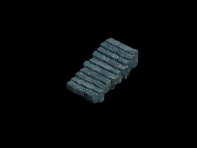 Gray Stacked Stone Blocks Architectural Structure With Rectangular Shape And Rough Texture 3d model