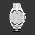 Elegant Modern Watch With Blue Strap Silver Dial And Multiple Sub Dials 3d model
