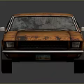 Rusty Orange Vintage Classic Car With Weathered Exterior And Old Body