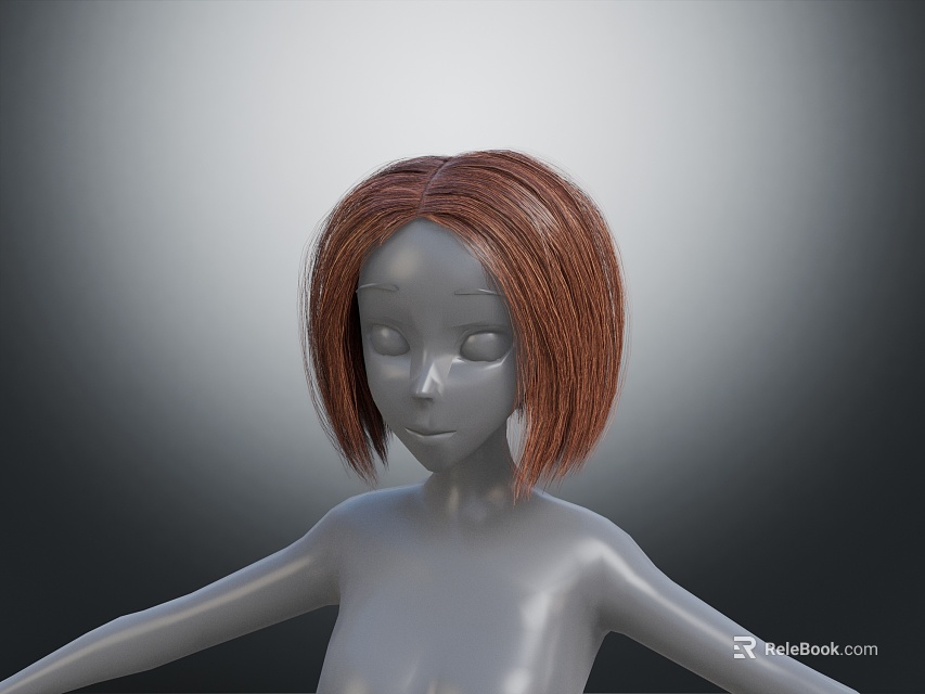 Game and Movie Character 3D Model With Brown Short Hair Calm Expression And Arms Outstretched 3d model 