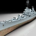 Vintage Military Battleship With Detailed Turrets And Weathered Hull Design