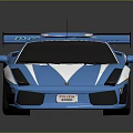Blue Race Car With Sleek Aerodynamic Design Rear Wing And Shiny Surface