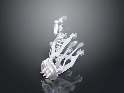 White Automotive Mechanical Suspension System Component with Spring Bracket Structure 3d model