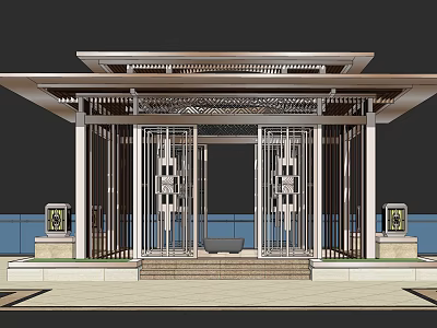 Modern gallery grille gallery 3d model