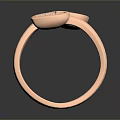 Rose Gold Ring With Heart Shaped Design Red Heart And Crystal Inlaid