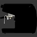 Modern Black Silver Espresso Coffee Machine With Stainless Steel Body And Control Panel