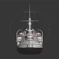 Vintage Water Transport Vessel With Multi Deck Chimney Lifebuoys And Wooden Details