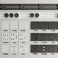Modern Switch Panels With Single Double Triple Switches And Power Sockets In Black White