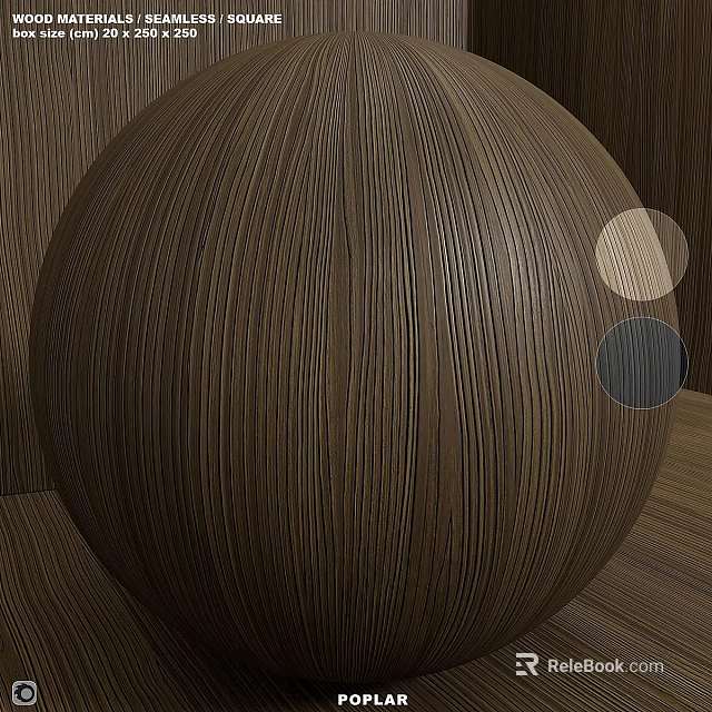 Wooden Sphere Component With Vertical Stripes Texture And Circular Shadow Accents 3d model 