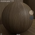 Wooden Sphere Component With Vertical Stripes Texture And Circular Shadow Accents 3d model
