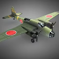Vintage Green Military Aircraft With Twin Propellers And Red Circle Markings