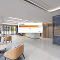 Modern Hospital Outpatient Clinic Lobby With Reception Desk And Comfortable Seating