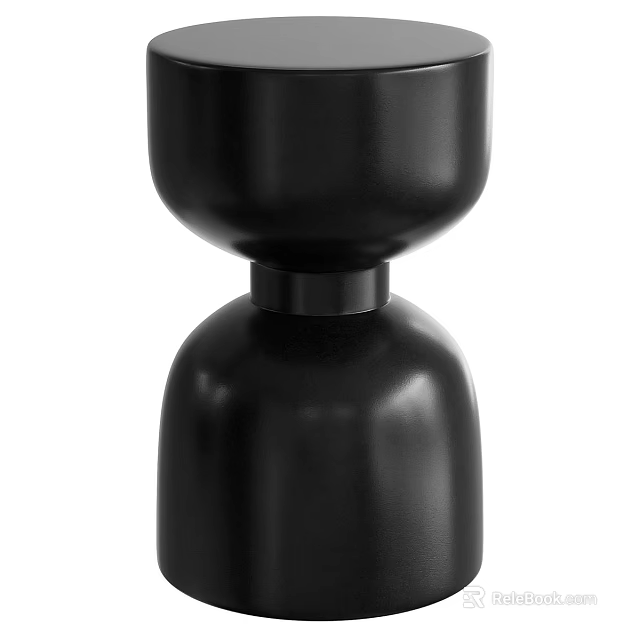 Modern Black Coffee Table With Minimalist Stacked Cylindrical Structure And Smooth Matte Finish 3d model 