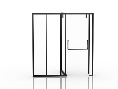 Modern Shower Sauna Interior Design With Glass Partition And Sleek Elements 3d model